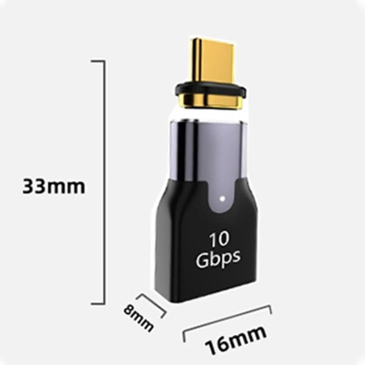 10 Gbps USB Female to USB-C/Type-C Male Magnetic Straight Charging Adapter