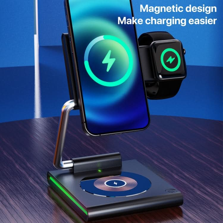 KTM8 15W 3 in 1 Portable Folding Magnetic Wireless Charger