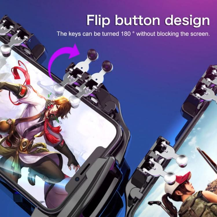 M10 Six-finger Linkage Multi-function Mobile Phone Gamepad with Bracket, Suitable for 4.7-6.5 inch Mobile Phones