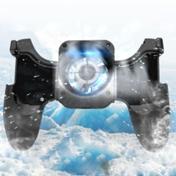 S-02 Six-finger Linkage Cool Wind Cooling Mobile Phone Gamepad with Bracket, Suitable for 4.7-6.5 inch Mobile Phones