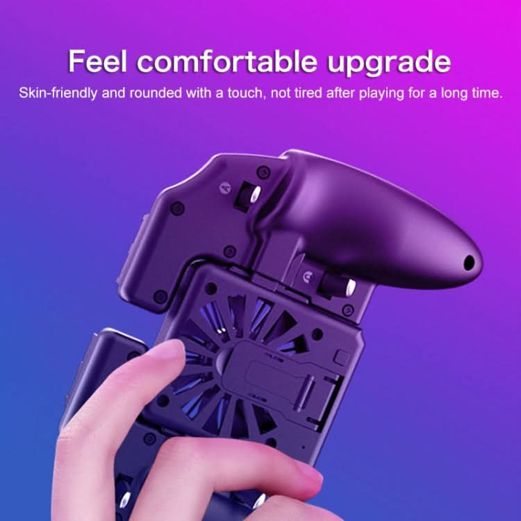 S-02 Six-finger Linkage Cool Wind Cooling Mobile Phone Gamepad with Bracket, Suitable for 4.7-6.5 inch Mobile Phones