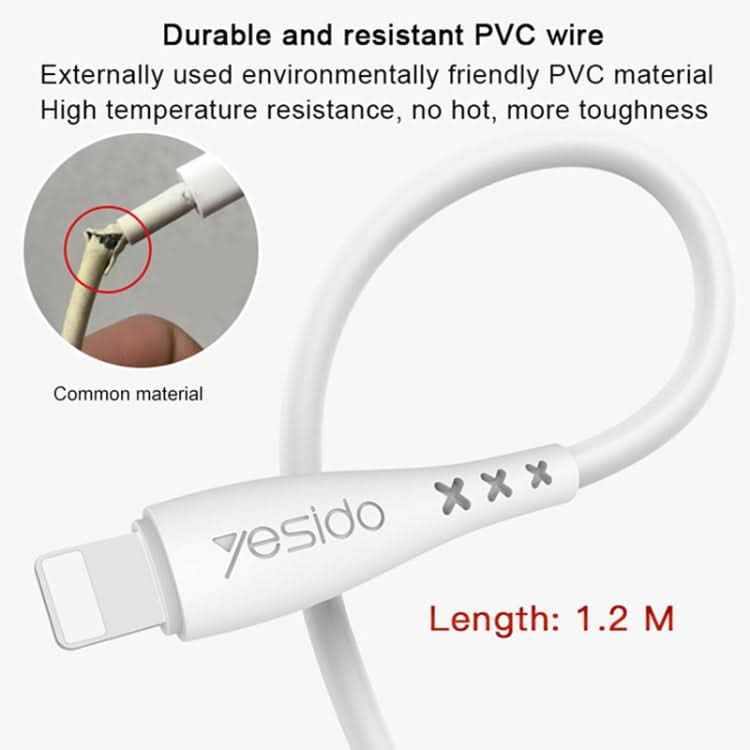 Yesido CA26 2.4A USB to 8 Pin Charging Cable, Length: 1m