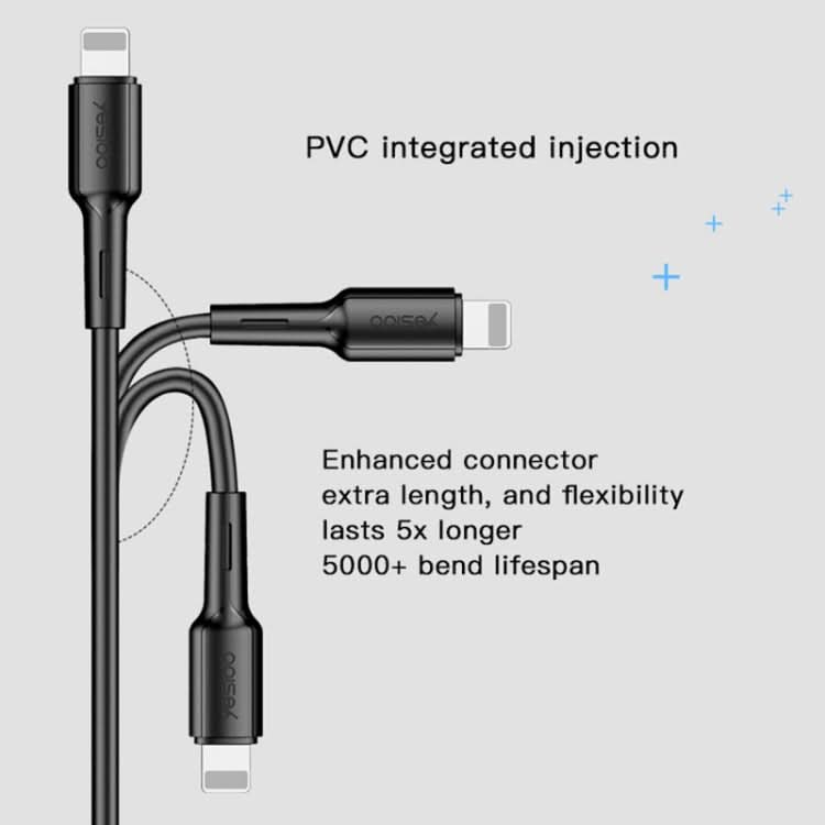 Yesido CA42 2.4A USB to 8 Pin Charging Cable, Length: 1m