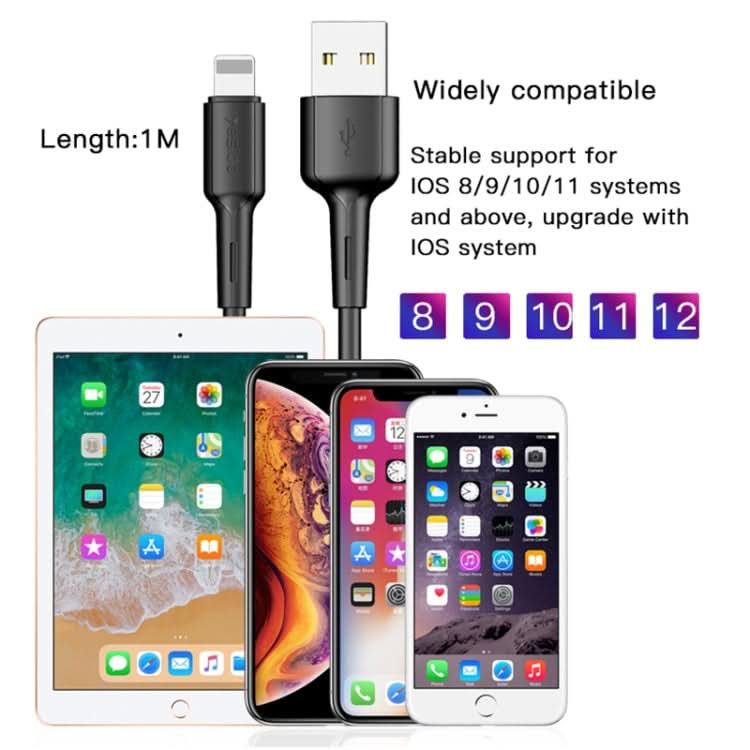 Yesido CA42 2.4A USB to 8 Pin Charging Cable, Length: 1m