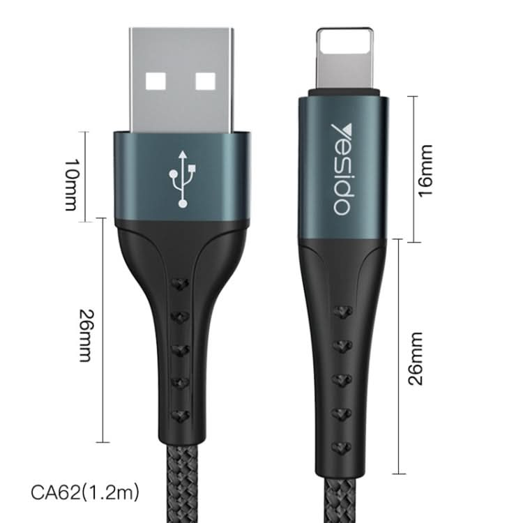 Yesido CA62 2.4A USB to 8 Pin Charging Cable, Length: 1.2m