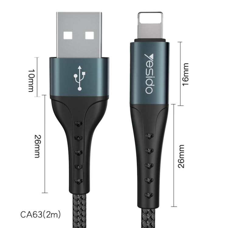 Yesido CA63 2.4A USB to 8 Pin Charging Cable, Length: 2m