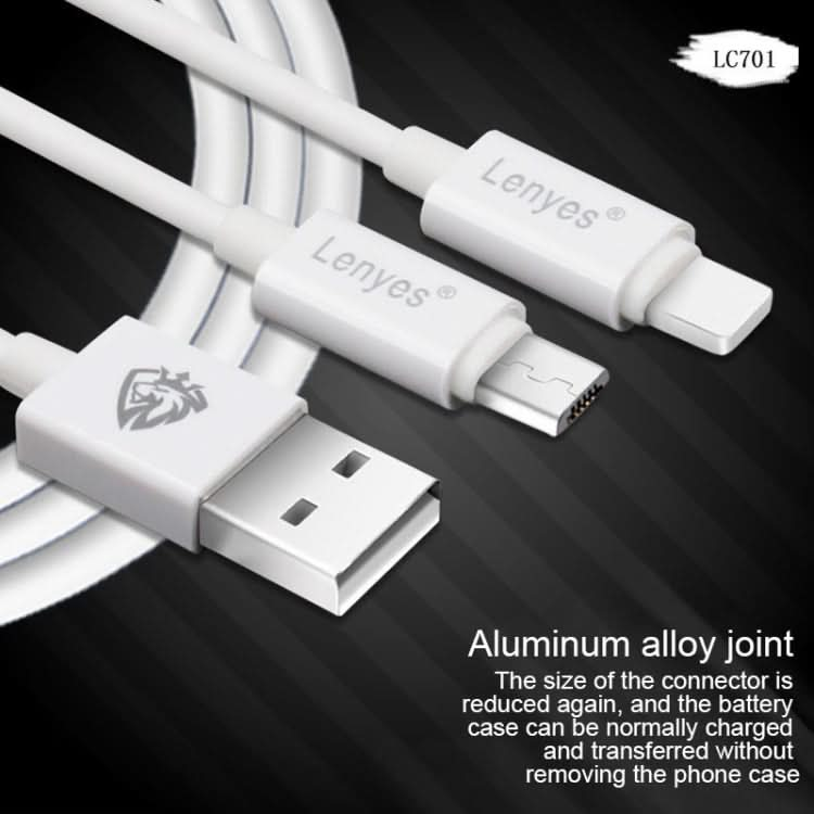 Lenyes LC701 2m 2.0A Output USB to 8 Pin PVC Data Sync Fast Charging Cable