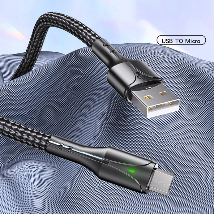 Yesido CA97 2.4A USB to Micro USB Charging Cable with Indicator Light, Length: 1.2m