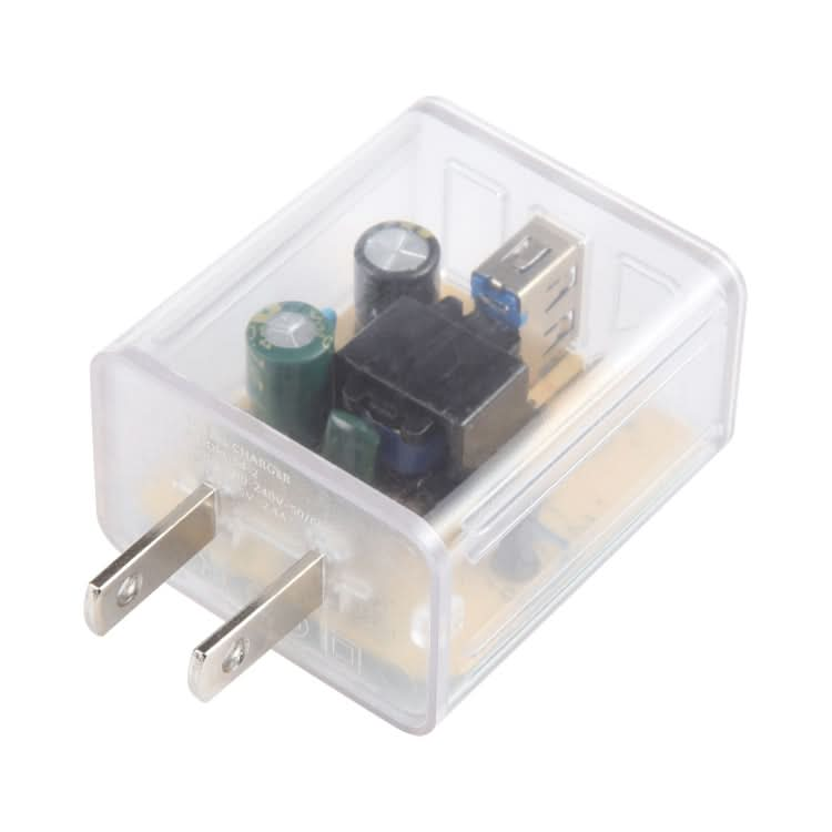 2A USB Transparent Charger, Specification: US Plug