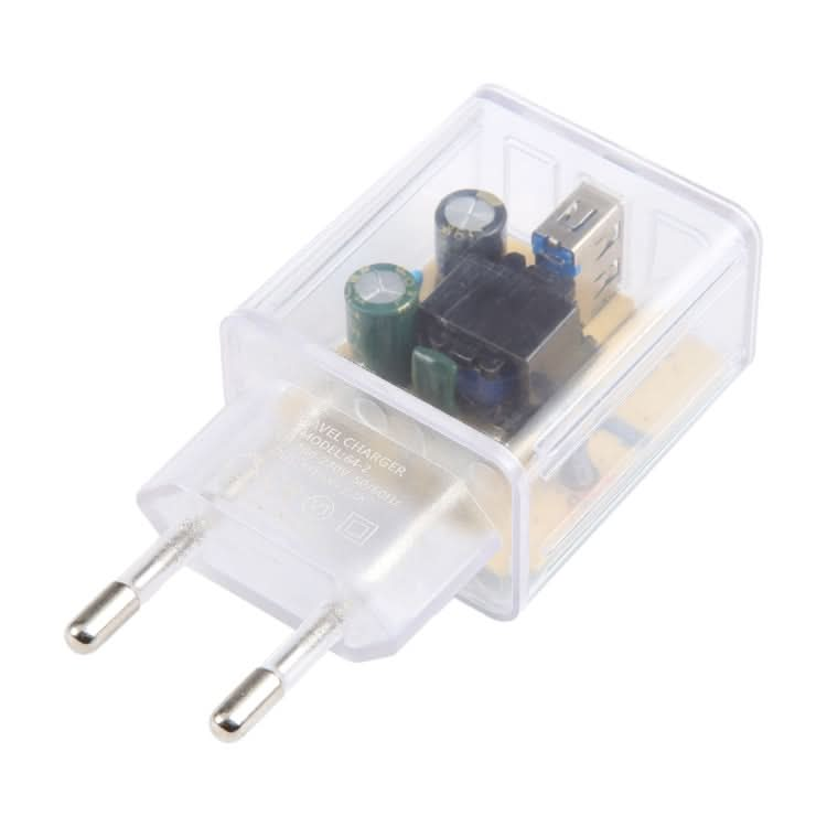 2A USB Transparent Charger, Specification: EU Plug