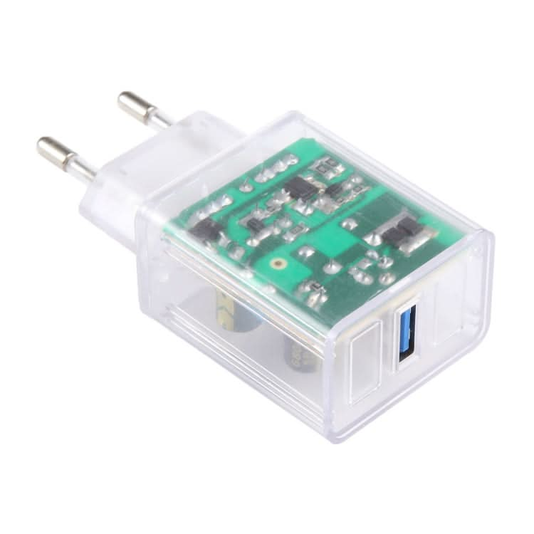 2A USB Transparent Charger, Specification: EU Plug