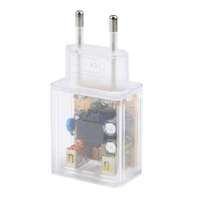 2A Dual USB Transparent Charger, specification: EU Plug