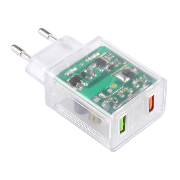 2A Dual USB Transparent Charger, specification: EU Plug