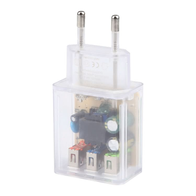 2A Three USB Transparent Charger, specification: EU Plug