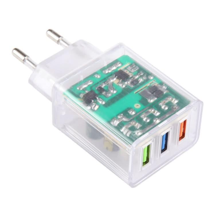 2A Three USB Transparent Charger, specification: EU Plug