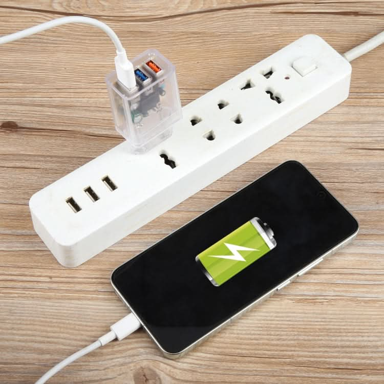 2A Three USB Transparent Charger, specification: EU Plug