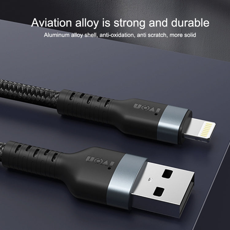 IVON CA88 12W 2.4A USB to Micro USB Nylon Braid Fast Charge Data Cable, Cable Length: 1m My Store