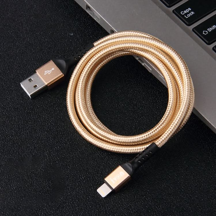 IVON CA89 2.1A USB to 8 Pin Braid Fast Charge Data Cable, Cable Length: 1m