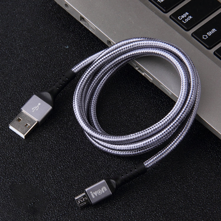 IVON CA89 2.1A USB to Micro USB Braid Fast Charge Data Cable, Cable Length: 1m My Store