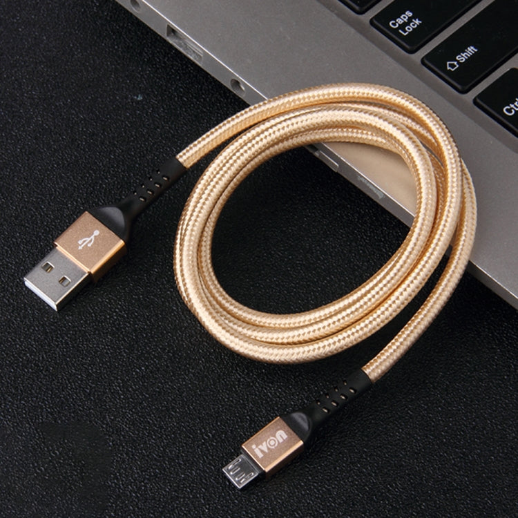 IVON CA89 2.1A USB to Micro USB Braid Fast Charge Data Cable, Cable Length: 1m My Store