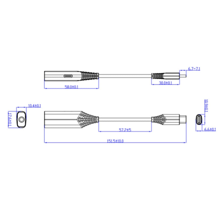 BY206 USB-C / Type-C Male to PD 60W USB-C / Type-C Charging + 3.5mm Audio Female Earphone Adapter