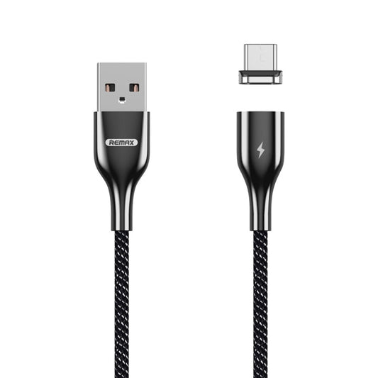 REMAX RC-158m 3A USB to Micro USB Interface Charging + Transmission Magnetic Attraction Polyester Two-color Braided Data Cable, Cable Length: 1m