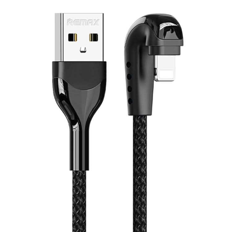 REMAX RC-177i Heymanba II 2.1A USB to 8 Pin 180 Degrees Elbow Zinc Alloy Braided Gaming Data Cable, Cable Length: 1m