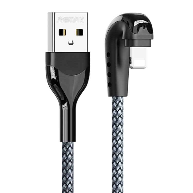 REMAX RC-177i Heymanba II 2.1A USB to 8 Pin 180 Degrees Elbow Zinc Alloy Braided Gaming Data Cable, Cable Length: 1m