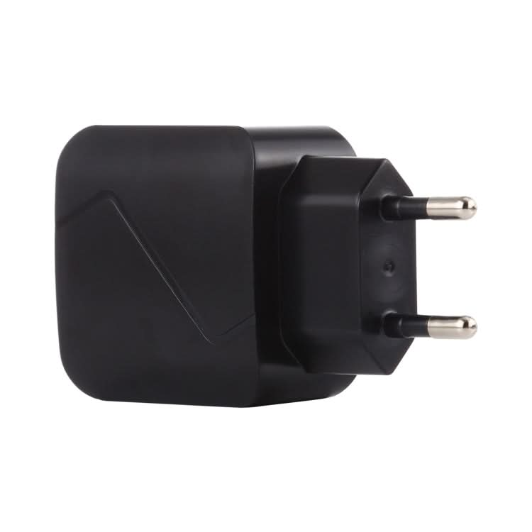 LZ-819A+C QC3.0 USB + PD 18W USB-C / Type-C Interfaces Travel Charger with Indicator Light, EU Plug