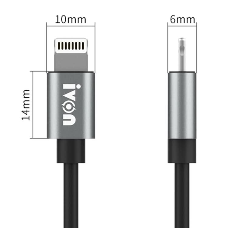 IVON CA73 2.4A 8 Pin Fast Charging Data Cable, Length: 2m