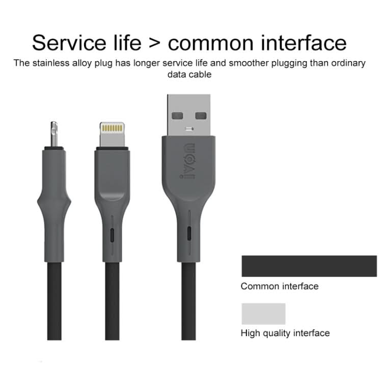 IVON CA78 2.4A 8 Pin Fast Charging Data Cable, Length: 1m