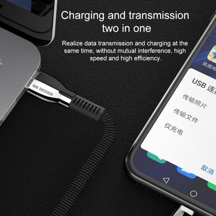 WK WDC-107i 1m 2.4A Saint Zinc Alloy Series USB to 8 Pin Data Sync Charging Cable