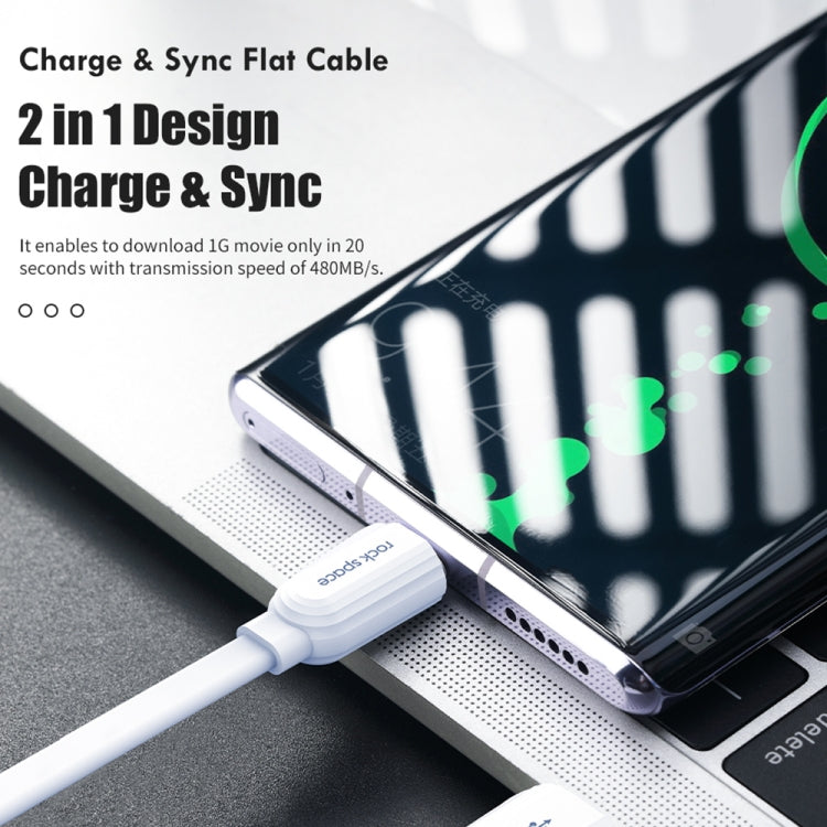 ROCK S5 2A Micro USB Charging + Data Synchronization TPE Flat Shape Data Cable, Cable Length: 1m My Store