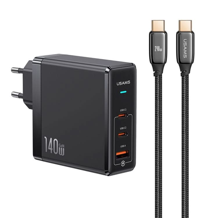 USAMS US-SJ581 T52 3 in 1 140W 3 USB Interfaces GaN Fast Charger Set, EU Plug My Store