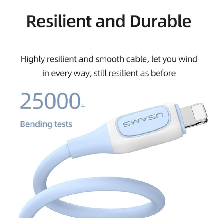 USAMS US-SJ595 Jelly Series USB to 8 Pin Two-Color Data Cable, Cable Length: 1m