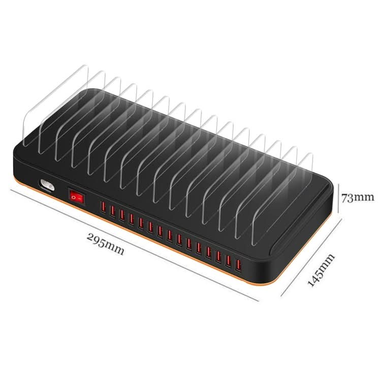 WLX-815 100W 15 Ports USB Fast Charging Dock Smart Charger with Phone & Tablet Holder