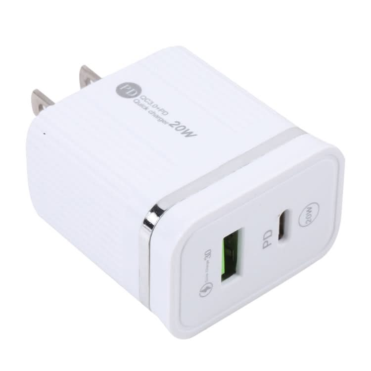 46-A2C2 20W PD + QC3.0 USB Multifunction Fast Charger,US Plug