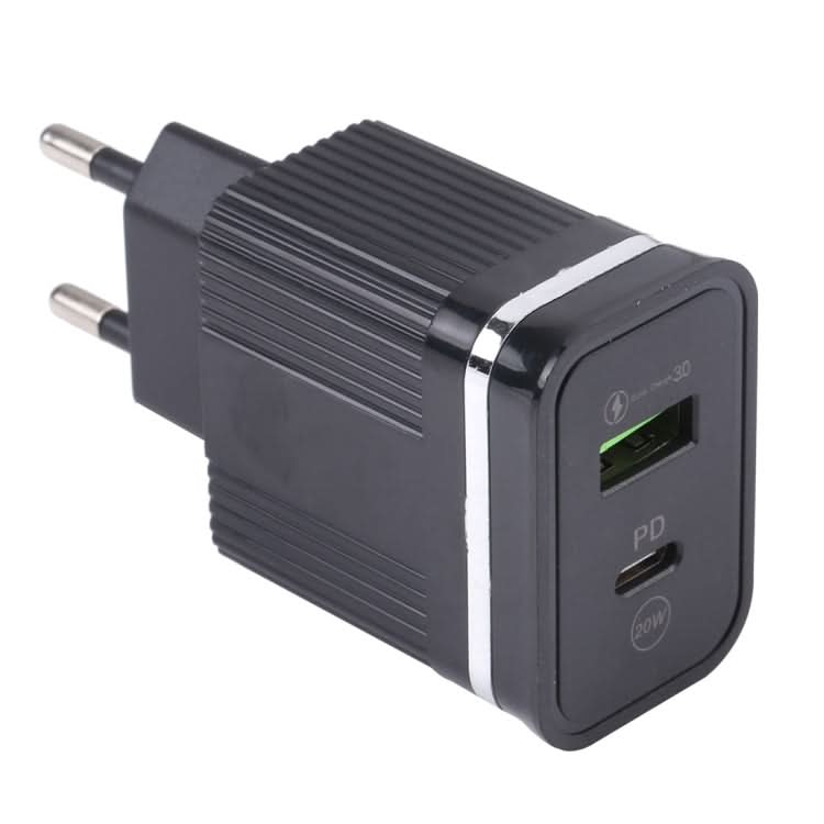 46-A2C2 20W PD + QC3.0 USB Multifunction Fast Charger£¬EU Plug