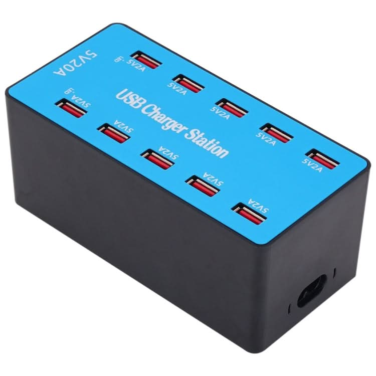 A5B 100W 10 Ports USB Smart Charging Station with Indicator Light, US Plug