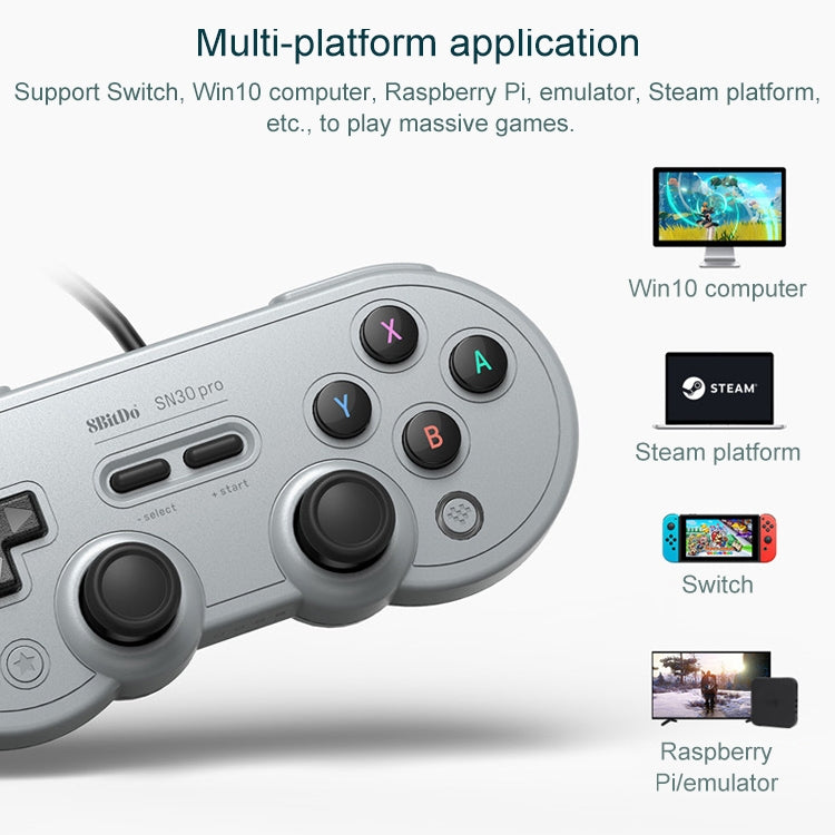 8Bitdo SN30 PRO USB Wired Gamepad Joystick for Swith / Steam / PC