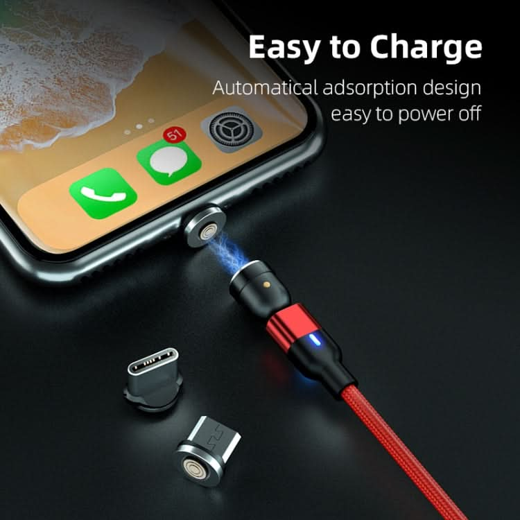 1m 3A Output 3 in 1 USB to 8 Pin + USB-C / Type-C + Micro USB 540 Degree Rotating Magnetic Data Sync Charging Cable