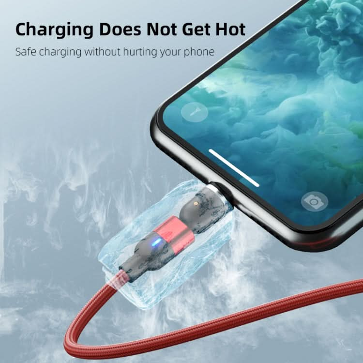 1m 3A Output 3 in 1 USB to 8 Pin + USB-C / Type-C + Micro USB 540 Degree Rotating Magnetic Data Sync Charging Cable