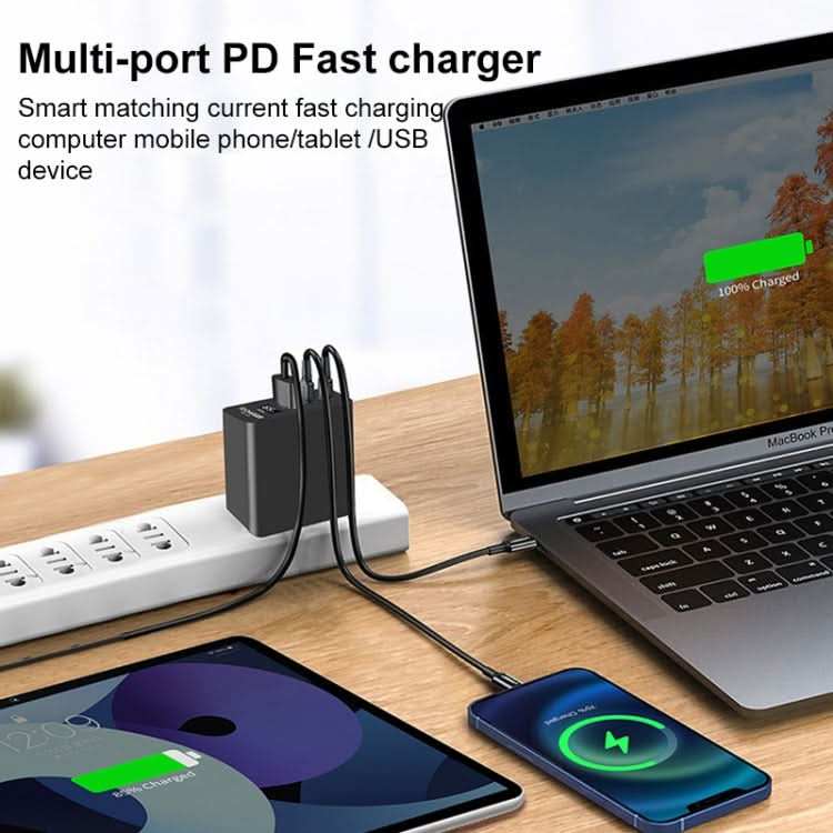 A3B 65W Output USB-C / Type-C x 2 + USB HUB PD Charger, US Plug