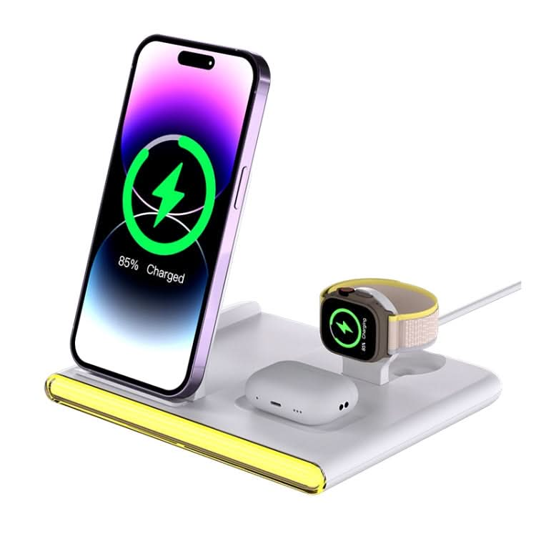 C27 15W 4 in 1 Foldable Magnetic Wireless Charger with Ambient Light