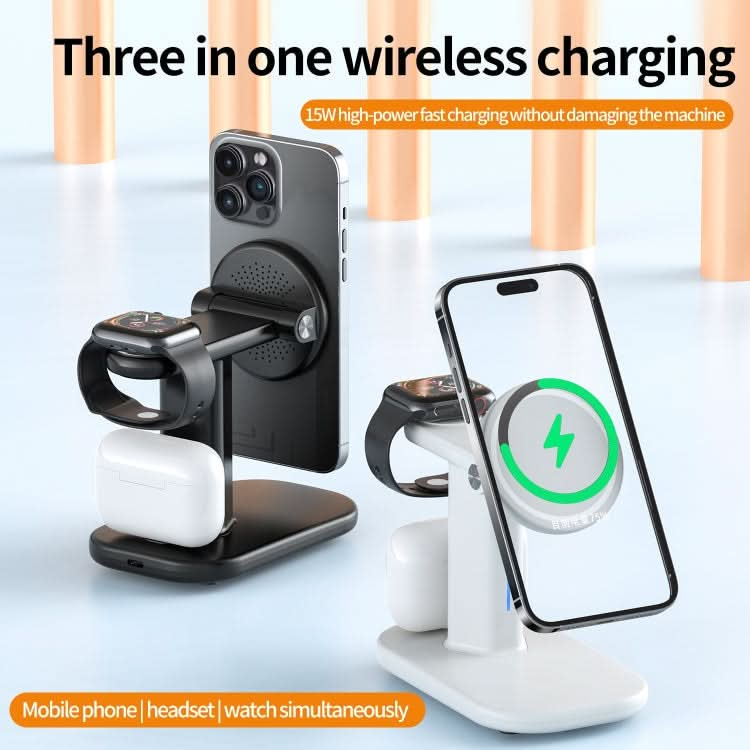 JJT-A70 15W 3 in 1 Multifunctional Magnetic Wireless Charging Holder