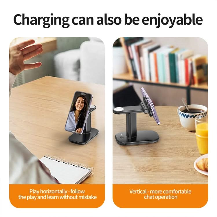 JJT-A70 15W 3 in 1 Multifunctional Magnetic Wireless Charging Holder