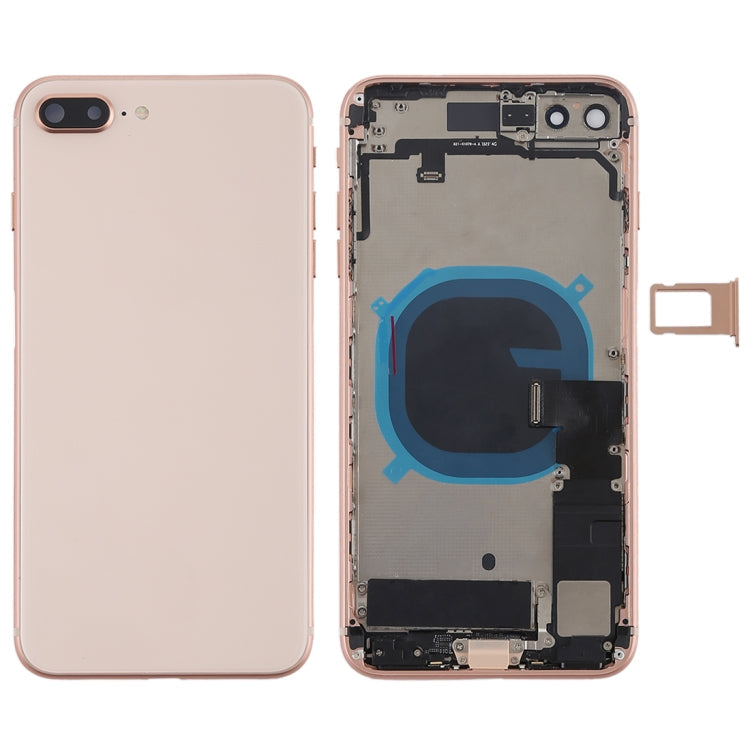 Battery Back Cover Assembly with Side Keys & Vibrator & Speaker Ringer Buzzer & Power Button + Volume Button Flex Cable & Card Tray for iPhone 8 Plus