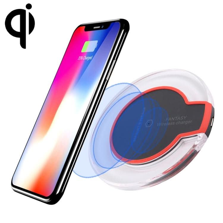 FANTASY 5V 1A Output Qi Standard Ultra-thin Wireless Charger with Charging Indicator, Support QI Standard Phones