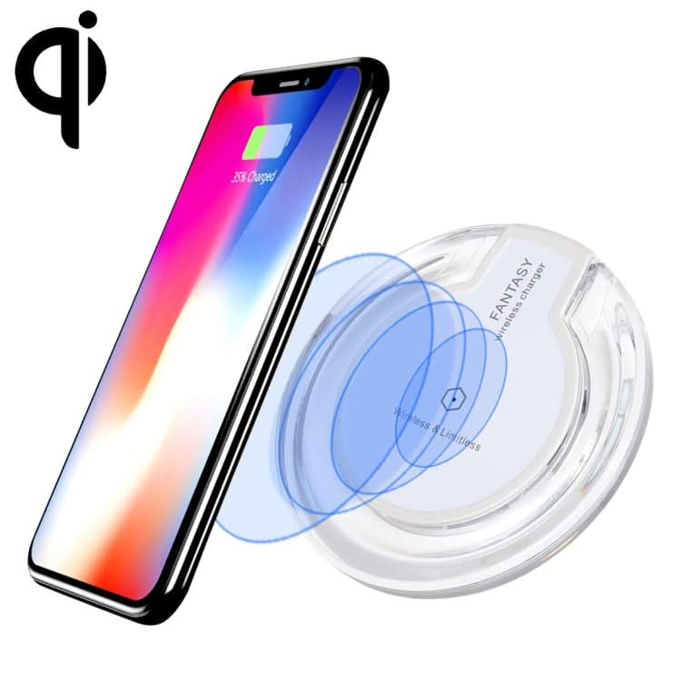 FANTASY 5V 1A Output Qi Standard Ultra-thin Wireless Charger with Charging Indicator, Support QI Standard Phones