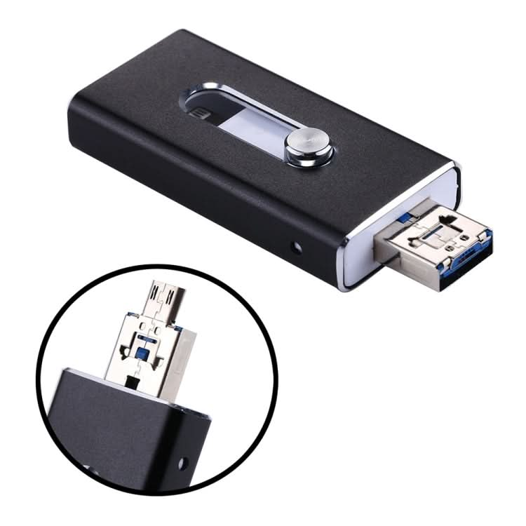 RQW-02 3 in 1 USB 2.0 & 8 Pin & Micro USB 32GB Flash Drive